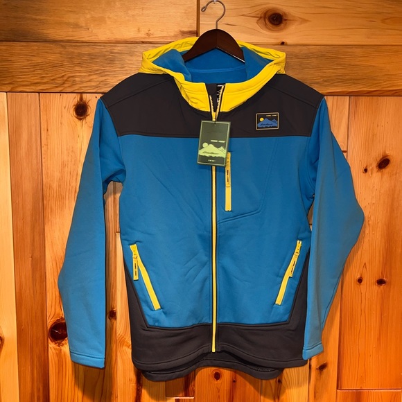 NEW Men’s Eddie Bauer x Homme Femme Collab Fleece Outback Blue Hoodie Jacket NWT - Picture 6 of 14